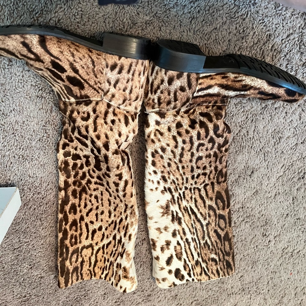 Stuart Weitzman Leopard Print Over the Knee Boots